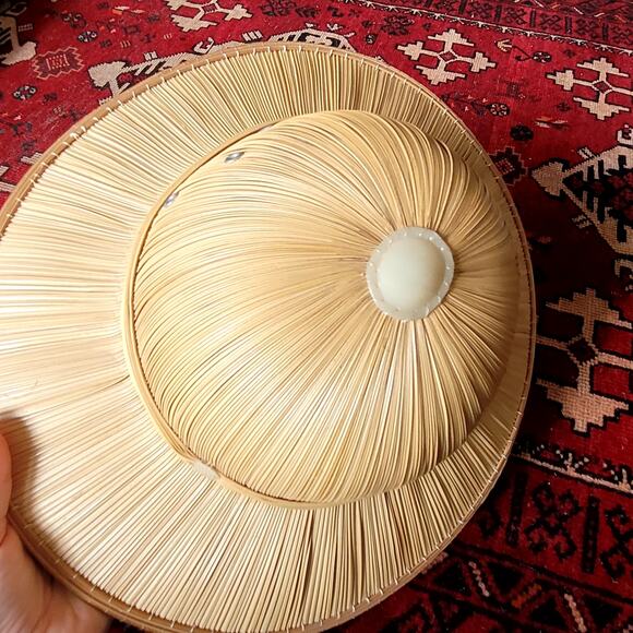 Vtg 60's Straw Safari Hat Helmet Jungle Hat Explorer - Picture 5 of 7